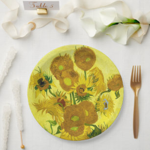 Sunflowers Vincent van Gogh      Paper Plate