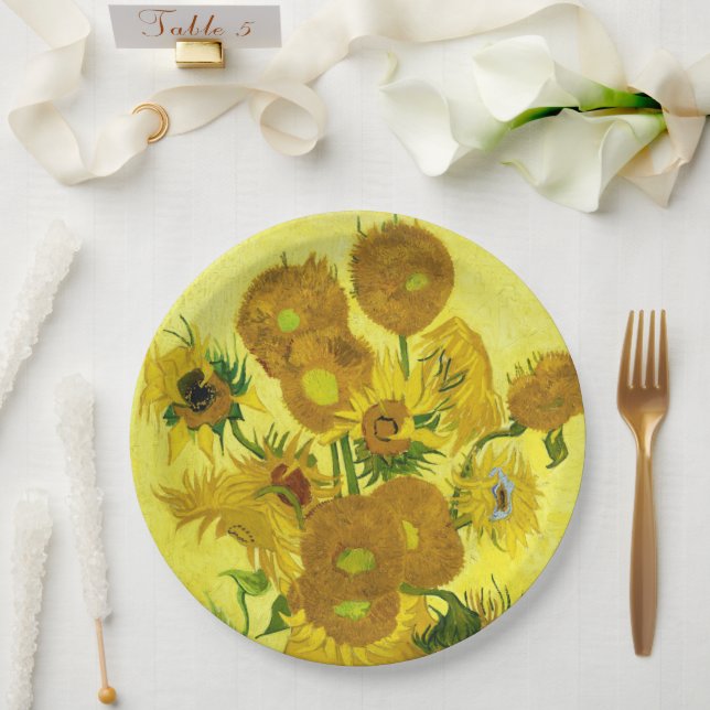 Sunflowers Vincent van Gogh      Paper Plate (Wedding)