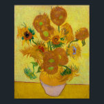 Sunflowers, Vincent van Gogh Poster<br><div class="desc">Vincent Willem van Gogh (30 March 1853 – 29 July 1890) was a Dutch post-impressionist painter who is among the most famous and influential figures in the history of Western art. In just over a decade, he created about 2, 100 artworks, including around 860 oil paintings, most of which date...</div>