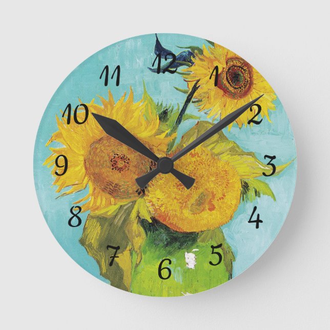 Sunflowers Vincent van Gogh  Round Clock (Front)