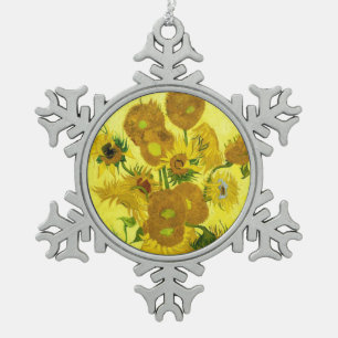 Sunflowers Vincent van Gogh      Snowflake Pewter Christmas Ornament