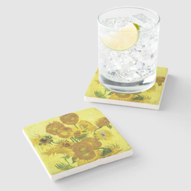 Sunflowers Vincent van Gogh    Stone Coaster (Side)