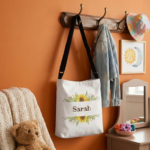 Sunflowers vintage design personalised cute floral crossbody bag