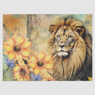 Sunflowers & Vintage Lion Head Tissue Paper