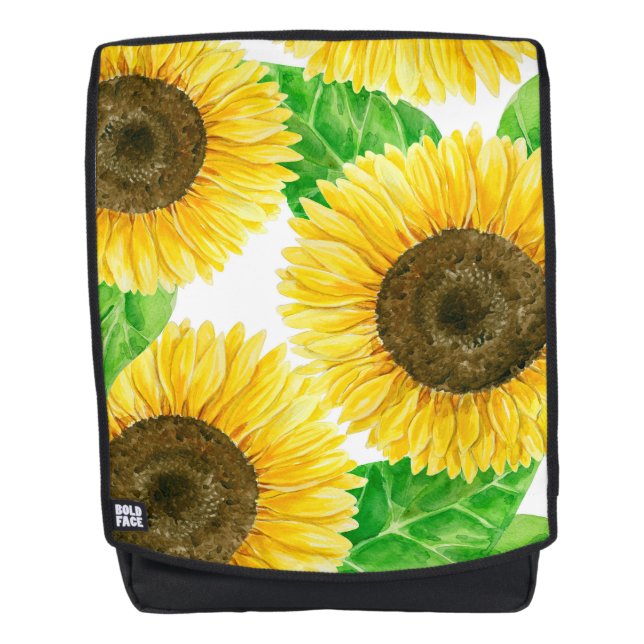Sunflowers watercolor backpack (Front)
