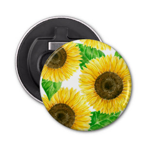 Sunflowers watercolor bottle opener