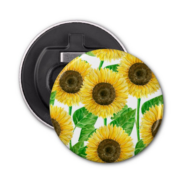 Sunflowers watercolor bottle opener (Front)