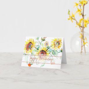 Sunflowers watercolor floral card
