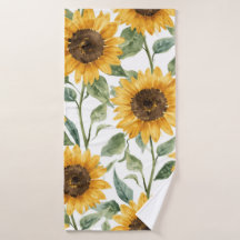 Sunflowers Watercolor Floral Yellow Painting