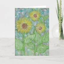 Sunflowers Watercolor Folded Greeting Card