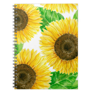 Sunflowers watercolor notebook