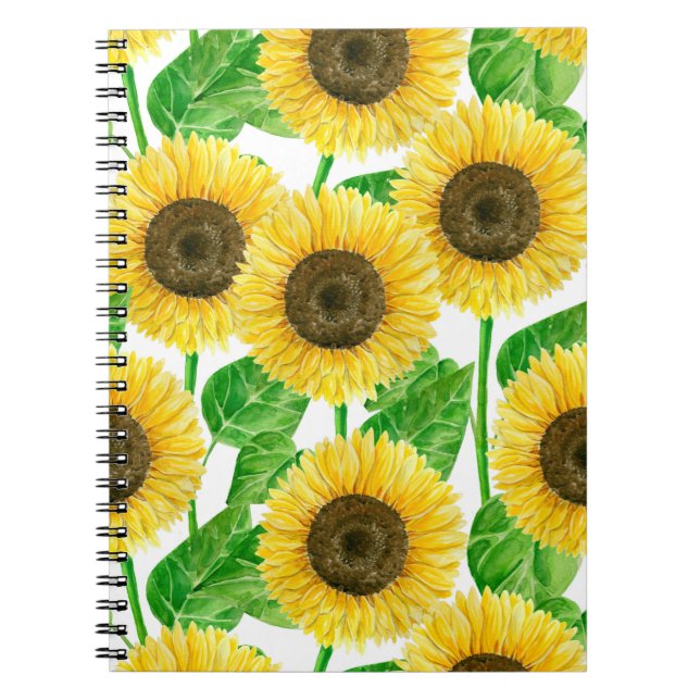Sunflowers watercolor notebook (Front)
