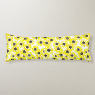 Sunflowers watercolor pattern body cushion