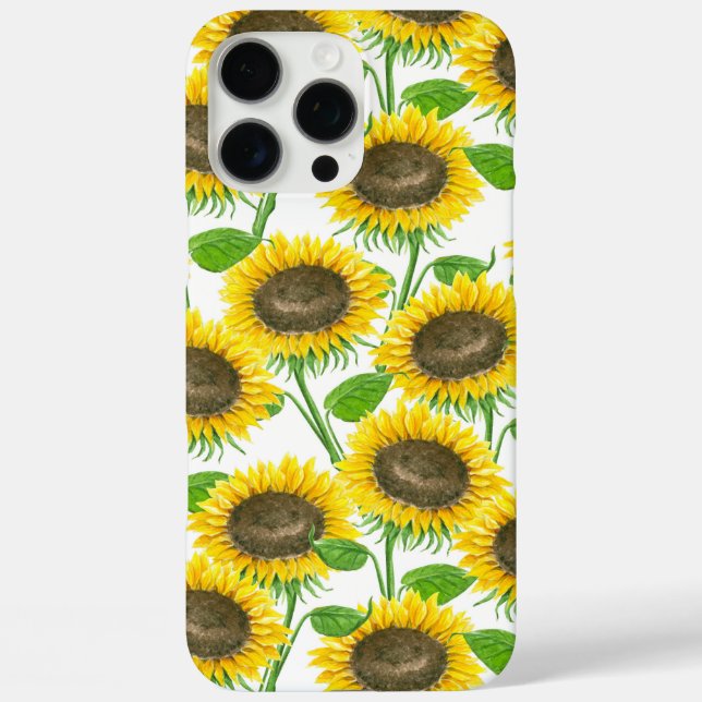 Sunflowers watercolor pattern Case-Mate iPhone case (Back)