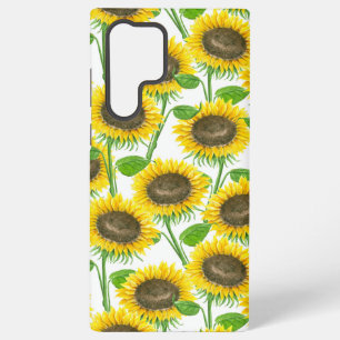Sunflowers watercolor pattern samsung galaxy case