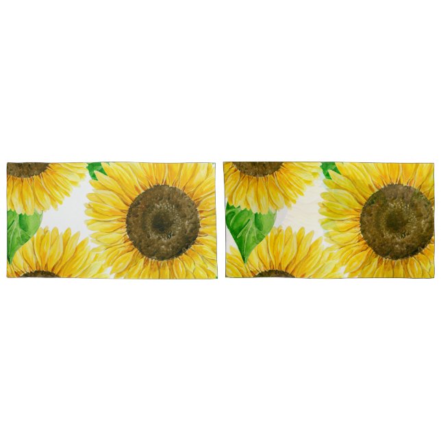 Sunflowers watercolor pillowcase (Back-Set)