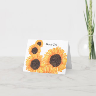 Sunflowers Watercolour For Her Thank You Card