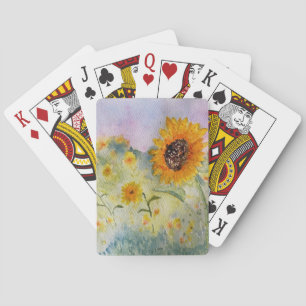 Sunflowers Watercolour Playing Cards