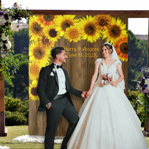 Sunflowers Wedding Backdrop to Personalise Tapestry