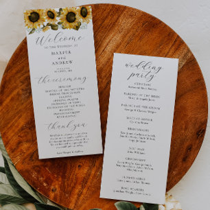 Sunflowers Wedding Ceremony Program
