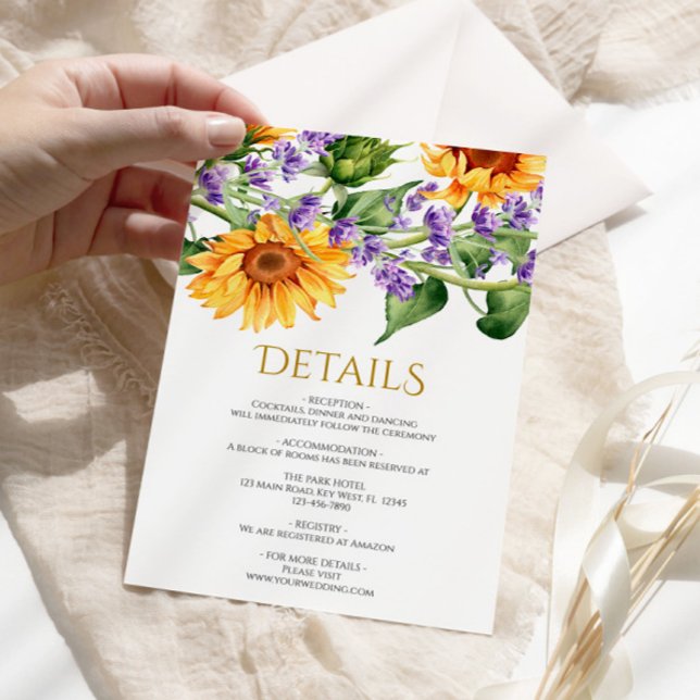 Sunflowers Wedding Details Enclosure Card (Creator Uploaded)
