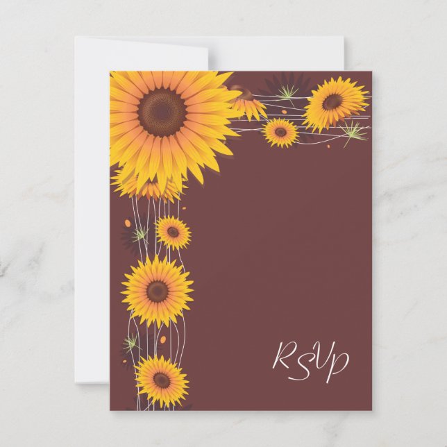 Sunflowers Wedding Invitation RSVP Card (Front)