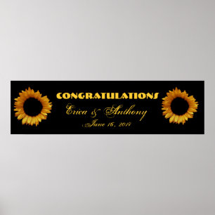 Sunflowers Wedding or Engagement Banner Poster