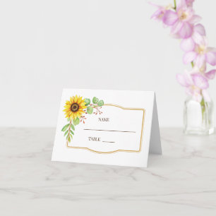 Sunflowers wedding place cards
