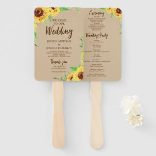 Sunflowers Wedding Program Fan