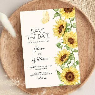 Sunflowers wedding save the date