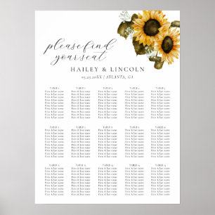 Sunflowers Wedding Seating Chart
