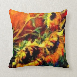Sunflowers Western Throw Pillow by Sharles