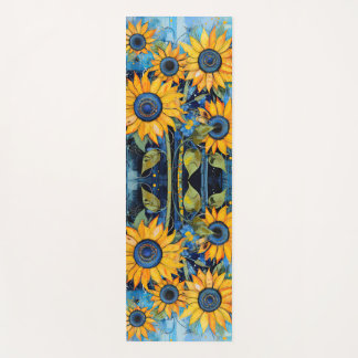 Sunflowers Wildflowers Flower Mixed Media Design Yoga Mat