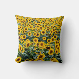 Sunflowers, Wisconsin field Cushion