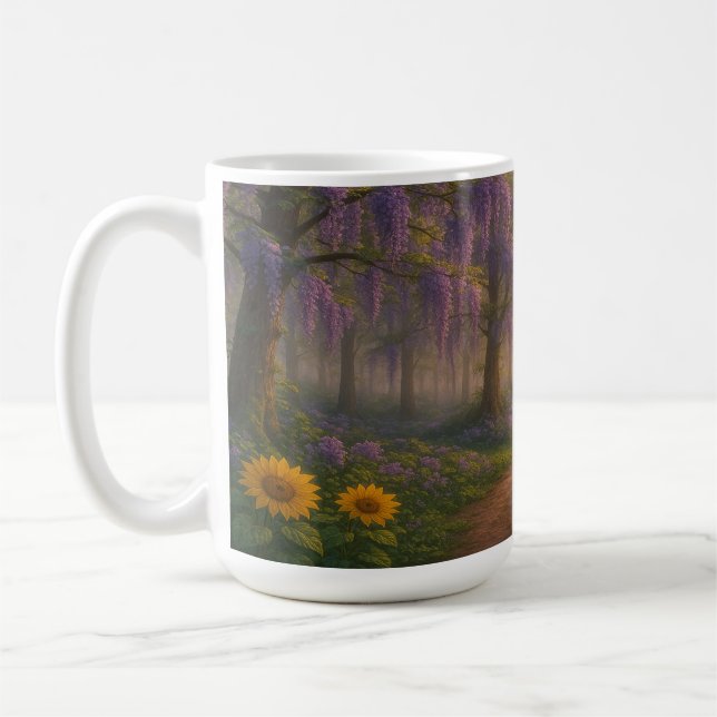 Sunflowers & Wisteria Path Coffee Mug (Left)