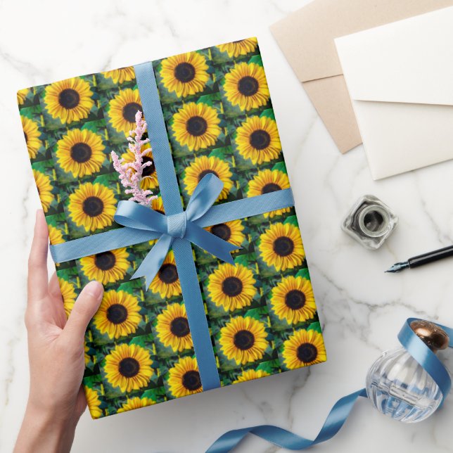Sunflowers with Bee Wrapping Paper (Gifting)