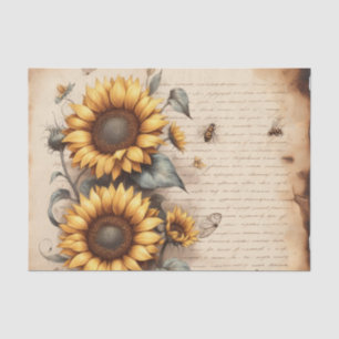 Sunflowers with Bees and Butterflies  Tissue Paper