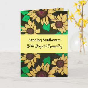 Sunflowers With Deepest Sympathy Prayers Care Card