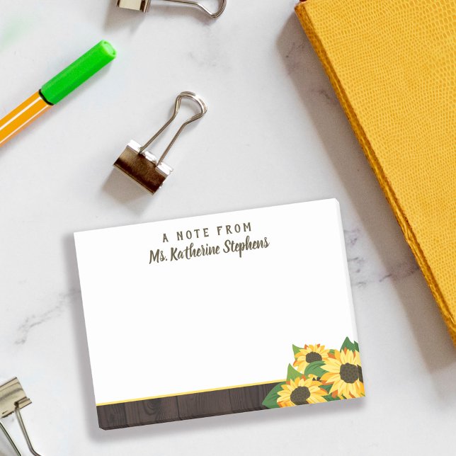 Sunflowers & Wood A Note From Name In Script (Creator Uploaded)