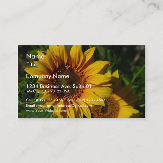 Sunflowers Yellow Business Card (Front)