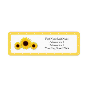Sunflowers Yellow Country Rustic Address Labels