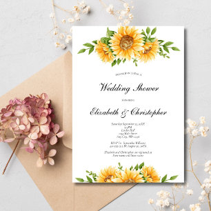 Sunflowers Yellow Floral Wedding Shower Invitation