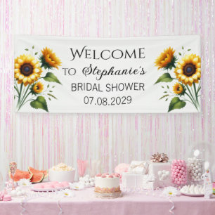 Sunflowers Yellow Flowers Rustic Bridal Shower Banner