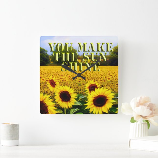 Sunflowers You Make The Sun Shine, Wall Clock (Home)