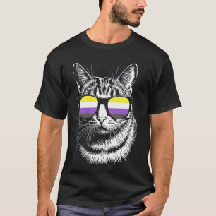 Sunglass Cat Lgbtq Pride Month Queer Non Binary T-Shirt