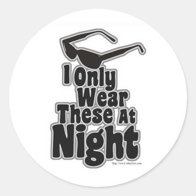 Sunglasses After Dark Classic Round Sticker (Front)