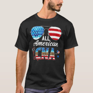 Sunglasses All American Cna Nurse 4th Of July Leop T-Shirt