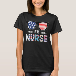 Sunglasses All American Er Nurse Life Nursing 4th  T-Shirt
