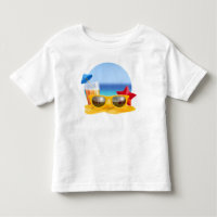 Sunglasses and Beach Scene for Summer