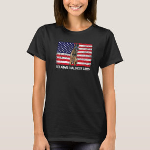 Sunglasses Belgian Malinois Mom Flag American Usa T-Shirt